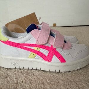 ASICS Kids' White and Neon Pink Sneakers